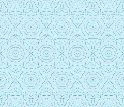 Abstract seamless illustration of the flower theme in blue tones Stock Illustration