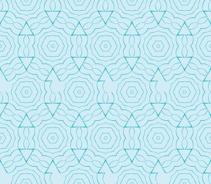 Abstract seamless illustration of the flower theme in blue tones Stock Illustration