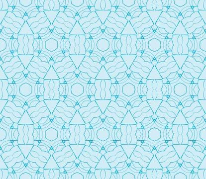 Abstract seamless illustration of the flower theme in blue tones Stock Illustration