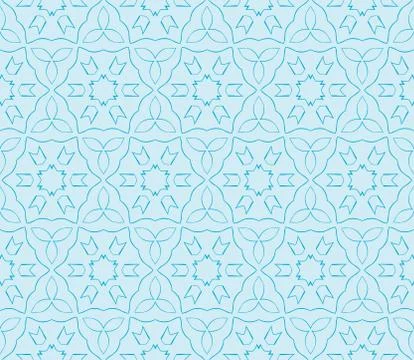Abstract seamless illustration of the flower theme in blue tones Stock Illustration