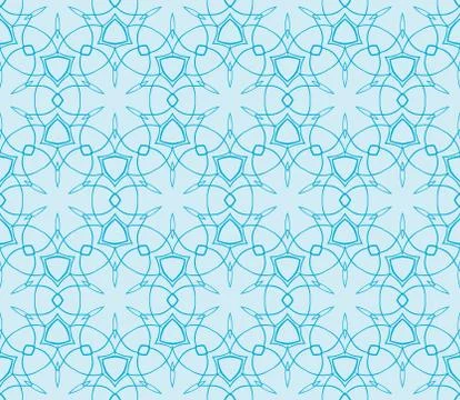 Abstract seamless illustration of the flower theme in blue tones Stock Illustration