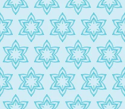 Abstract seamless illustration of the flower theme in blue tones Illustrazione stock
