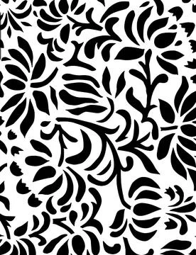 Abstract of seamless leaf and stem patterns isolated on a white background Illustrazione stock
