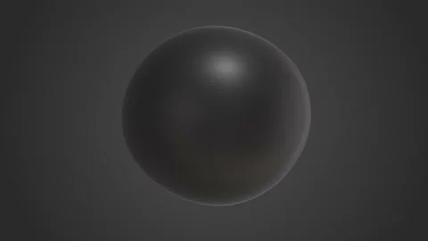 Abstract seamless loop 3D render of a black soft sphere. Stock Footage 135566963