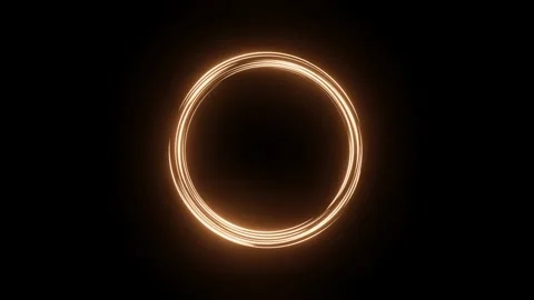 Abstract seamless loop of 3D render glowing gold circle Stock Footage 146002459