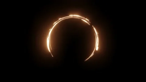 Abstract seamless loop of 3D render glowing gold circle Video stock 146059662