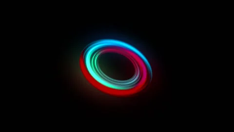 Abstract seamless loop of 3D render neon circle. Stock Footage 164452561
