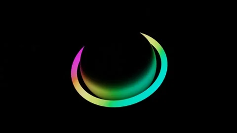 Abstract seamless loop of 3D renders neon circle. 4k video seamless loop. Video stock 239541400