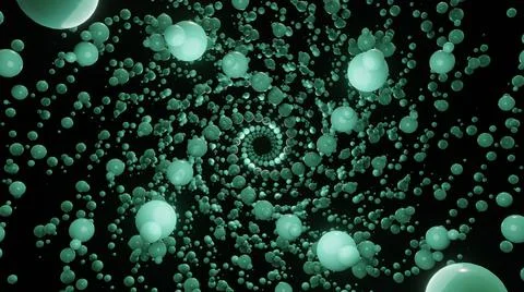 Abstract seamless loop of 3D renders circles structure. Illustrazione stock