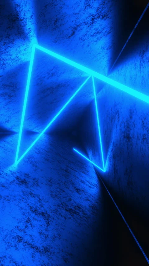 Abstract Seamless Loop Animation of Blue Neon Ray Moving in Endless Tunnel Stock Footage 312598585