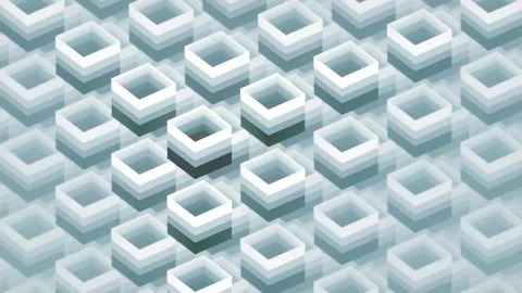 Abstract seamless loop animation of a group of squares. 3d rendering 4K Stock Footage 259036247