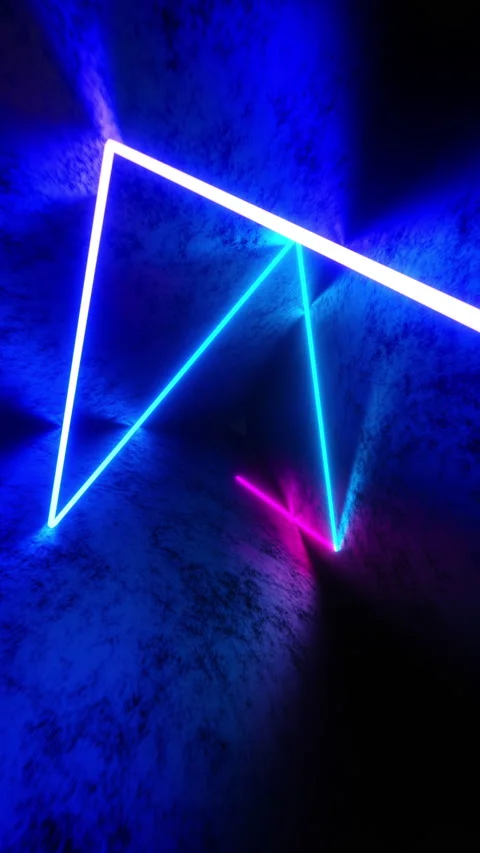 Abstract Seamless Loop Animation of Neon Pink Blue Ray Moving in Endless Tunnel Stock Footage 314107680