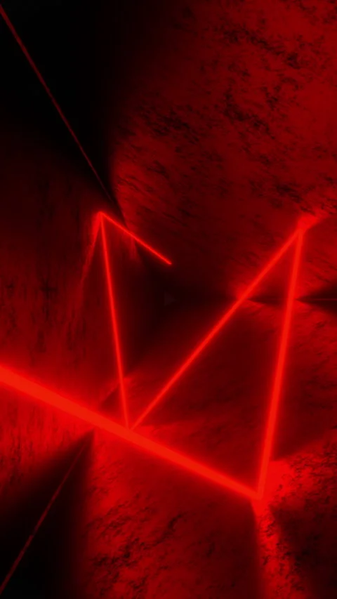 Abstract seamless loop animation of red neon ray, glowing in dark tube, 3d rende Stock Footage 341466144