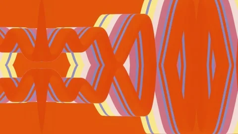 Abstract seamless loop animation with symmetrical curved geometric shapes Stock Footage 306214034