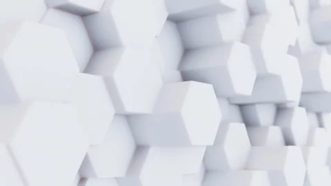 Abstract seamless loop background with moving pulling and pushing hexagons Stock Footage 256654135