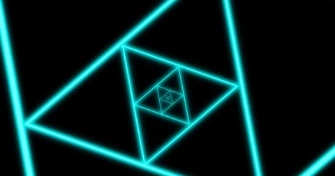 Abstract seamless loop blue neon geometric video with triangles. Stock Footage 123387971