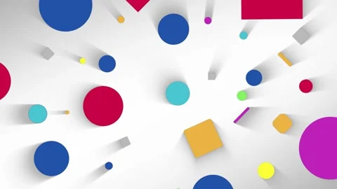 Abstract seamless loop geometric background. Colorful shapes with moving shadows 動画素材 168533474