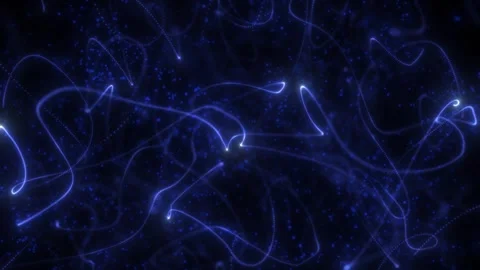 Abstract seamless loop of glowing blue light lines Video stock 345814601