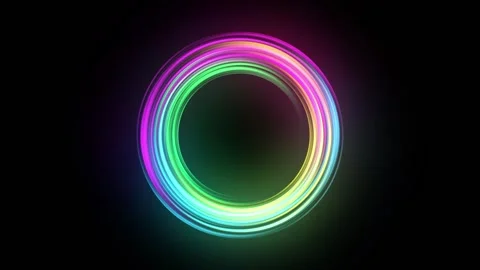 Abstract seamless loop neon background luminous swirling Glowing spiral cover Video stock 289280595