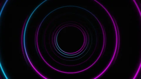 Abstract seamless loop neon circle. Blue and purple neon circles hi-tech motion Video stock 143271020