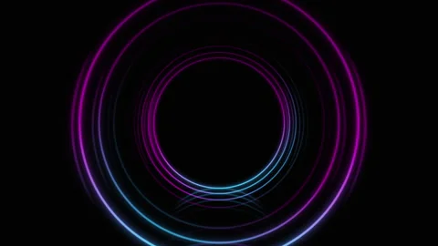Abstract seamless loop neon circle. Blue and purple neon circles hi-tech motion Video stock 143271709