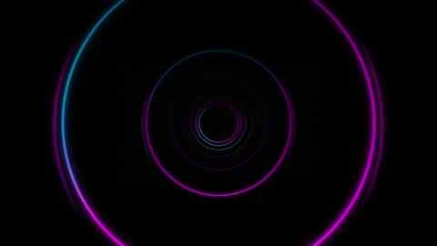 Abstract seamless loop neon circle. Blue and purple neon circles hi-tech motion Video stock 146088775
