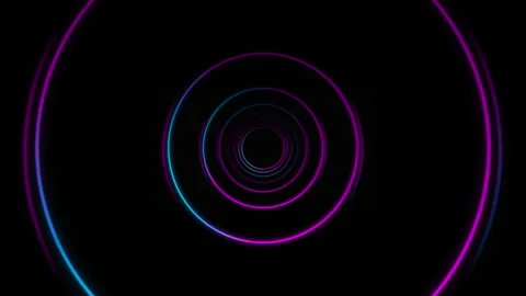 Abstract seamless loop neon circle. Blue and purple neon circles hi-tech motion Vídeo Stock 146743305