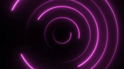 Abstract seamless loop neon circle. Purple neon circles hi-tech motion Video stock 185570074
