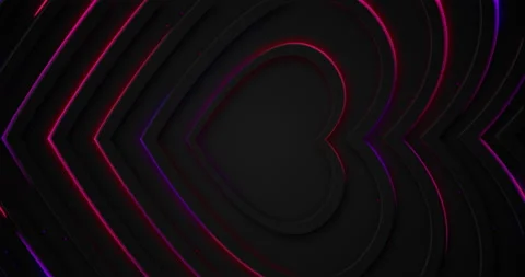 Abstract seamless loop neon pink blue background. 3D love hearts. Stock Footage 147443245