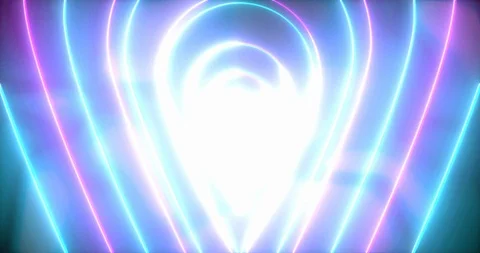 Abstract seamless loop pink and blue neon VJ futuristic tunnel in drop form Stock Footage 123680790