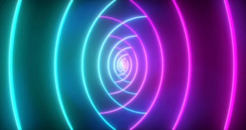 Abstract seamless loop pink and blue neon VJ sci-fi tunnel in abstract form Stock Footage 123743214