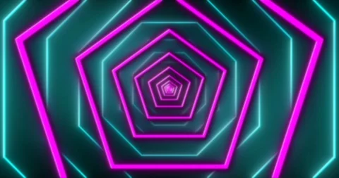 Abstract seamless loop pink and blue neon VJ sci-fi tunnel Stock Footage 124503597
