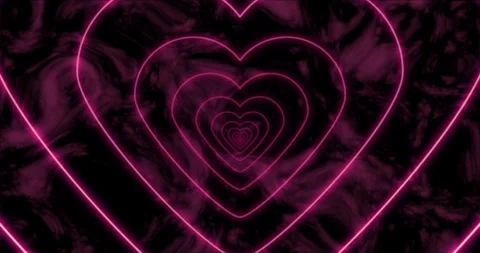Abstract seamless loop pink neon sci-fi futuristic tunnel in heart form Stock Footage 123447034