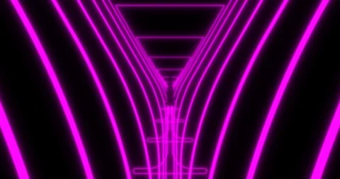 Abstract seamless loop pink neon sci-fi futuristic tunnel in FFF form Stock Footage 124027622
