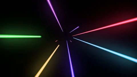 Abstract seamless looped animation of neon, glowing light tubes Stock Footage
