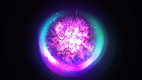 Abstract Seamless Looped Animation of a Vortex Portal With Glowing Circle Rings Stock Footage 128166580