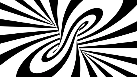 Abstract seamless looping black and white spiral tunnel. Stock Footage 121353883