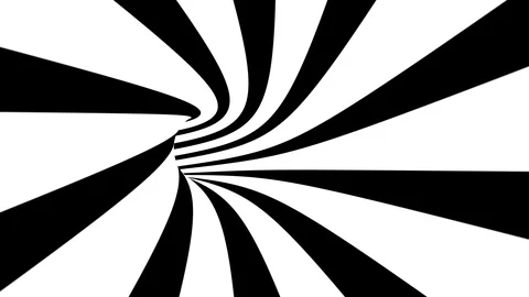Abstract seamless looping black and white spiral tunnel. Stock Footage 121354109