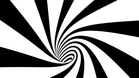 Abstract seamless looping black and white spiral tunnel. Stock Footage 121354388