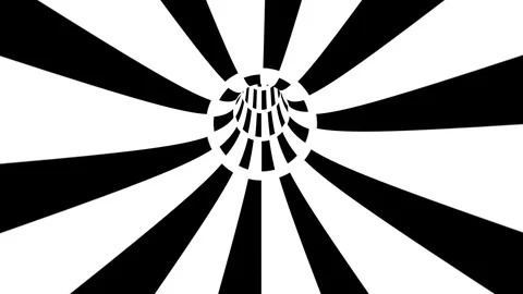 Abstract seamless looping black and white spiral tunnel. Stock Footage 121354607