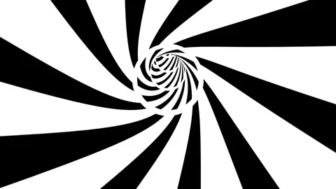 Abstract seamless looping black and white spiral tunnel. Stock Footage 121354638