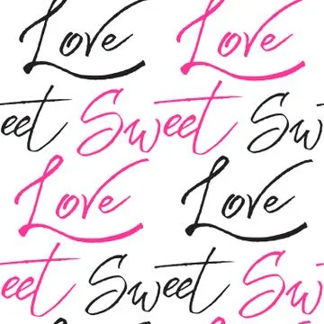 Abstract seamless love calligraphy pattern. Stock-Illustration