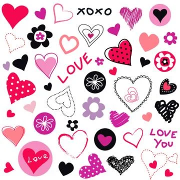 Abstract seamless love pattern. Valentines day greeting card Stock Illustration