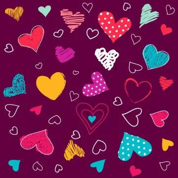 Abstract seamless love pattern. Valentines day greeting card Stock Illustration
