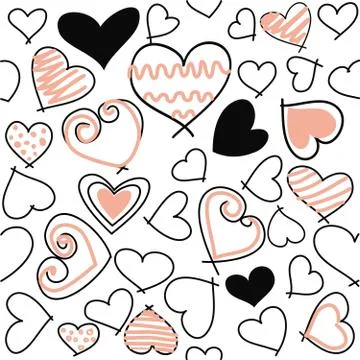 Abstract seamless love pattern. Valentines day greeting card Stock Illustration