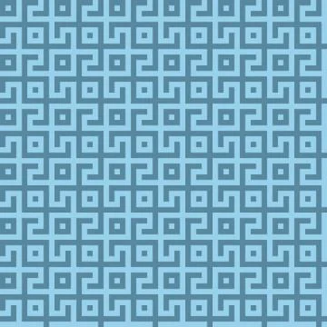Abstract seamless maze pattern. Geometric blue background design Stock Illustration