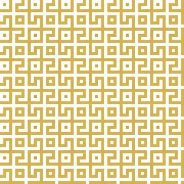 Abstract seamless maze pattern. Geometric golden and white background design Stock Illustration
