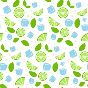 Abstract seamless mojito pattern Stock Illustration