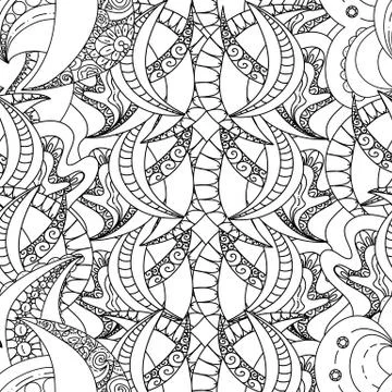 Abstract Seamless Monochrome Pattern Illustrazione stock