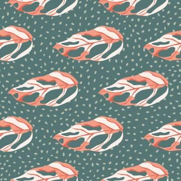 Abstract seamless monstera leaves pattern. Exotic foliage shapes in pink and  Stock Illustration